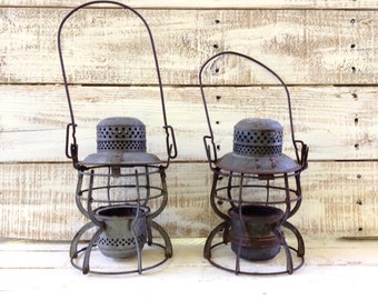 1925 Lantern, Armspear, NY, Southern Line, Railroad Lantern, Antique Lantern, Vintage Lantern, Silver Color with Natural Aged Patina