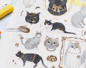 Royal cats gold plated sticker sheet x 1
