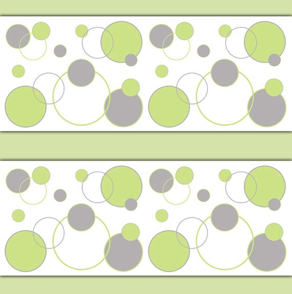 polka dot wallpaper border wall decals green gray baby boy