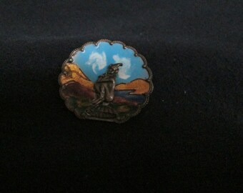 Vintage Enamel Sterling Broach