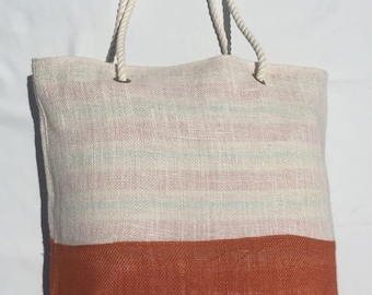 Burlap Tote Bag, Shoulder Bag, Beach Bag
