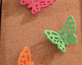 Butterfly Push Pins | Thumbtacks Set (3) | Office Decor | Office Organization