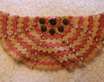 Upcycled doily brooch
