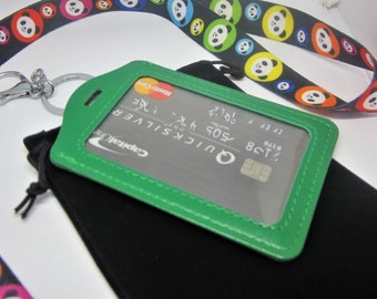 ID Badge Holder-Card Holder-Grad Gift- PU Leather Lanyard Student ID-Lanyard Work Badge Holder-sjo Handcrafted