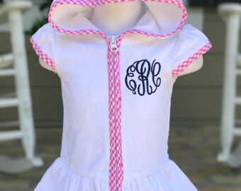 Girls Monogrammed Terry Cloth Cover Up