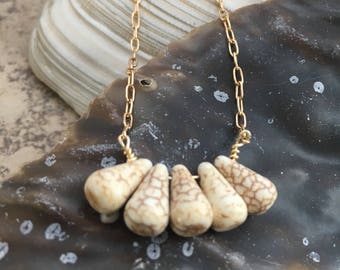 Simple handcrafted howlite necklace