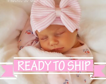 NEWBORN GIRL, baby girl, newborn hospital hat, newborn hat, newborn hats baby pink girls hospital beanie cap pink stripe