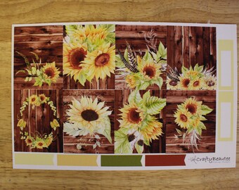 Sonnenblume Leuchten wöchentlich Kit - Planner Sticker - samt - vertikale - Erin Condren - glücklich Planner - TN Planner