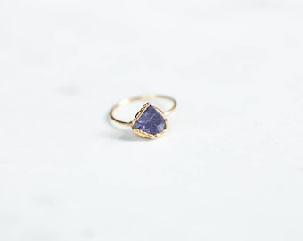 Raw Tanzanite Ring, Gold Ring, Rough Gemstone Ring, Boho Ring, Raw Crystal Ring, December Birthstone, Raw Stone Ring, Statement Ring, Women