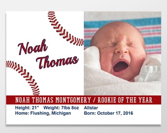 printed birth announcement