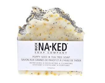 Natural Soap Poppyseed & Tea Tree Soap - Vegan Soap, Handcrafted Soap, Organic Soap, Cold Process Soap, mint Soap, Glycerin Soap, tea tree