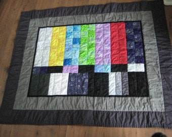 TV Test Pattern Lap Quilt All Cotton