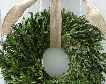 Dried Boxwood Wreath Green Wreath Boxwood Wreath Home Decor Wedding Decor Hand Crafted Wreath Wedding Wreath
