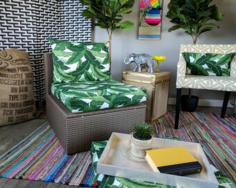 IKEA OUTDOOR Palm Leaves Slip Cover, Ikea Cushion Covers, Custom Ikea Decor, Bespoke Arholma Covers, Tommy Bahama Swaying Palms