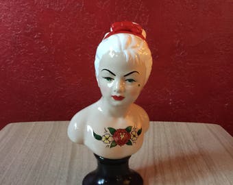 Tattooed Lady Bust ~ ReVamped Vintage Tattoo Figure