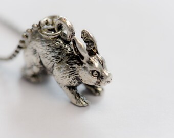 Long necklace with bunny pendant