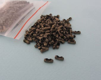 Set of 1000 connector clasps for ball chain - Fastener - Bronze metal - Nickel free