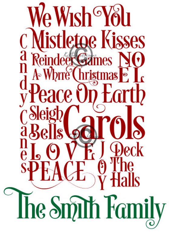 Christmas Subway Art Svg Dxf Eps Png Files Family Name