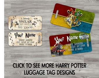 Harry Potter Luggage Tags Hogwarts Marauder's Map Gryffindor Slytherin Hufflepuff Ravenclaw Snape Voldemort Platform 9 3/4 Fantastic Beasts