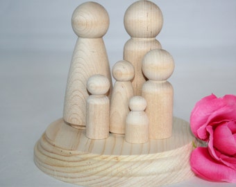 Wood Cake Toppers, Wooden Peg Dolls, Wood Bride and Groom, Cake Topper People, Rustic Wedding Cake, Family Cake Topper