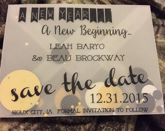 Party Invitation with Confetti - Transparent - Save the Date