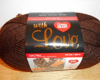 Red Heart, Yarn, With Love,Chocolate, Brown