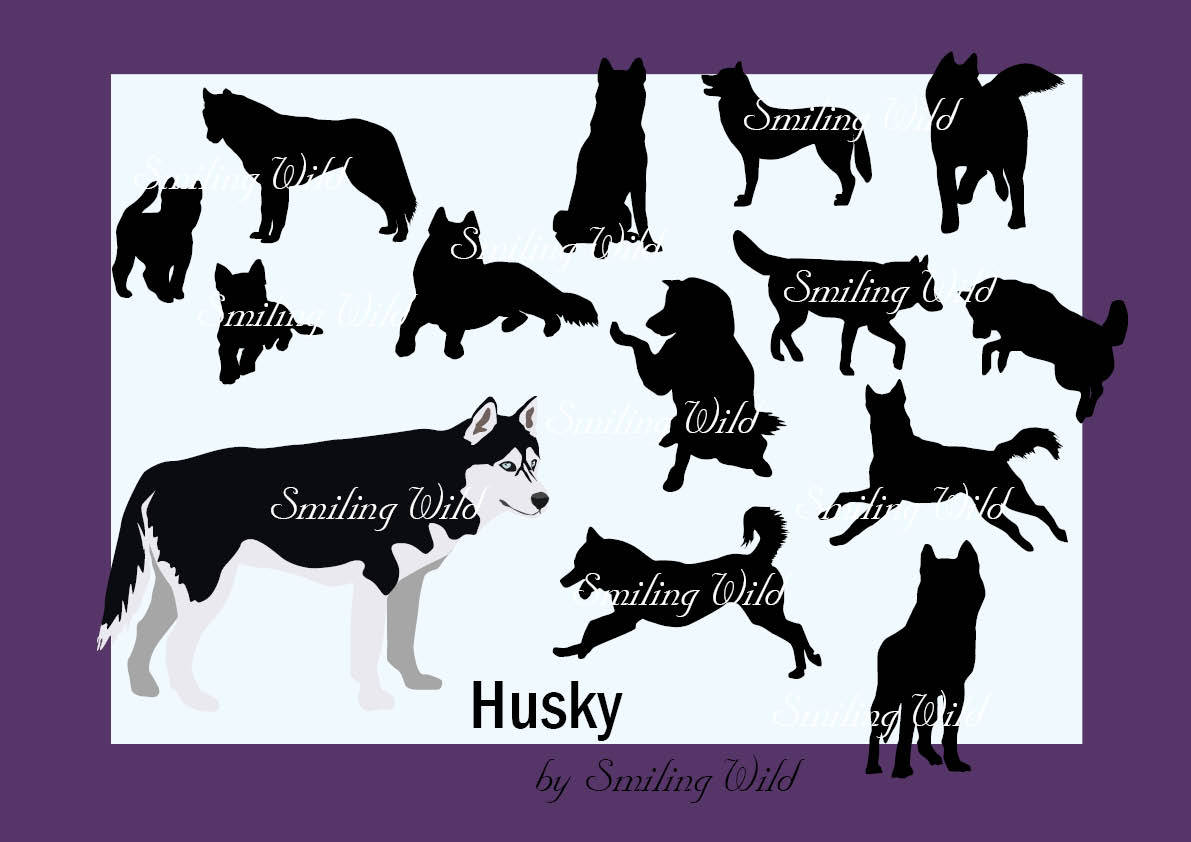 Download Husky silhouette svg clipart dog puppy cutout printable husky