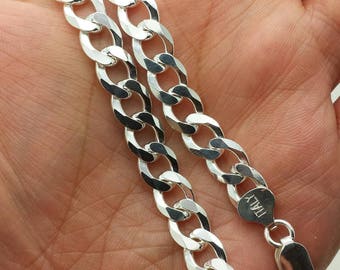 925 Sterling Silver Italian Solid Cuban Curb Link Chain 20"-30" 9mm BEST PRICE!!!