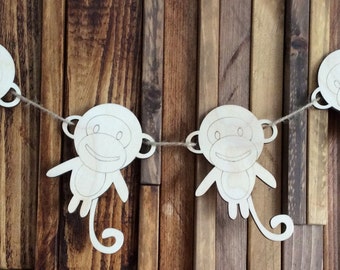 pack of 10 unpainted laser cut Cheeky Monkeys perfect for crafting