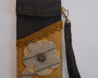 iPhone 6 Case Charcoal Gold w Flower