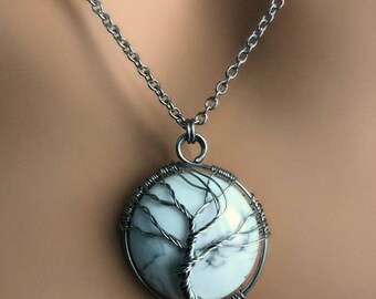 Full Moon Tree of Life Necklace/Stainless Steel/Tree of Life Pendant/Tree of Life/Tree Necklace/Full Moon/Night Sky/Star Necklace