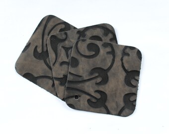 Antique Stencil Vintage Scrap Leather Craft Remnant 4" x 4" P29