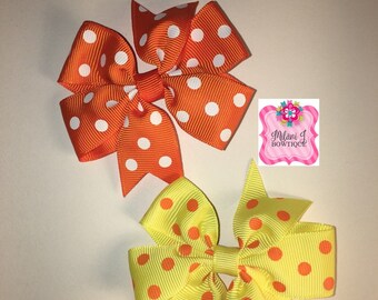 3" Pinwheel Polka Dot Hair Bows