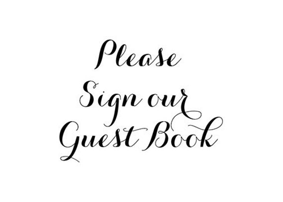 INSTANT DOWNLOAD Calligraphy Guest book Sign for wedding