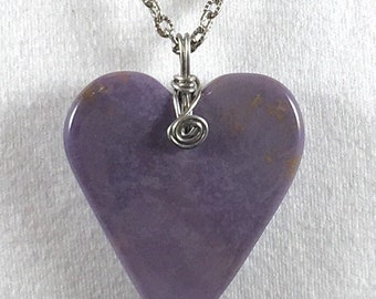 Burro Creek purple heart on chain