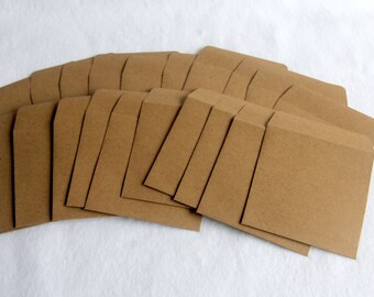 20 Kraft 3.25 x 3.25 Mini Envelopes - 83mm x 83 mm - CustomEdgeCards