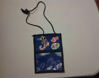 Little Blue Decorated Pouch