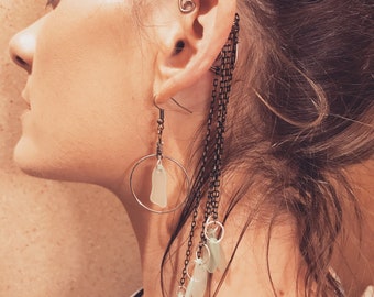 All wrapped up in pretty faux sea glass ear cuffs