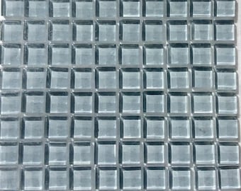 100 (10mm) MINI Gray Crystal Glass Mosaic Tiles 3/8 in.//Ebony//Mosaics// Mosaic Supplies//Crafts