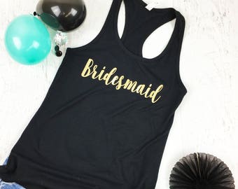 Bridal Party Tank Tops, Bridesmaid Tank Top, Maid of Honor Tank Top, Brides Squad, Bride Tank Top, Wedding Tanks, C