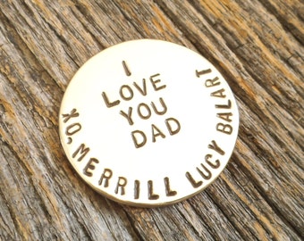 Father's Day Gift Golf Gift for Dad Personalized Golf Fathers Day Gift Husband Golfer Personalized Ball Marker Father's Day Golf Ball Marker