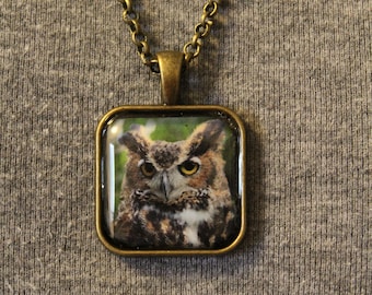 Great Horned Owl "Birdu" Pendant Necklace