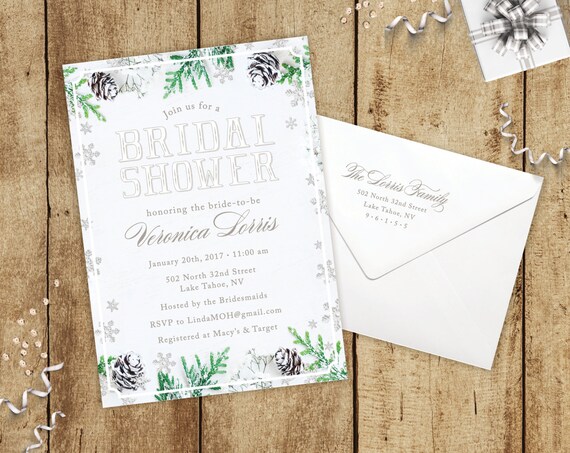 Winter Themed Bridal Shower Invitations 3