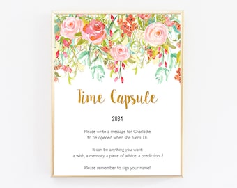 Time Capsule First Birthday, Birthday Decorations For Her, Birthday Decor, First Birthday Girl Decoration, Custom, Personalized, Floral