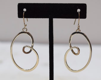 Earrings Sterling Silver Loop Dangle Earrings 56mm