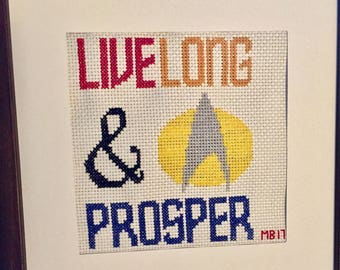 Live Long & Prosper Star Trek inspired cross stitch pattern