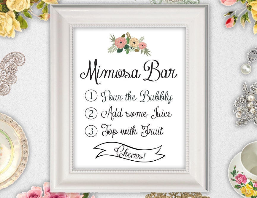 Terrible image pertaining to free printable mimosa bar sign Striking image in free printable mimosa bar sign