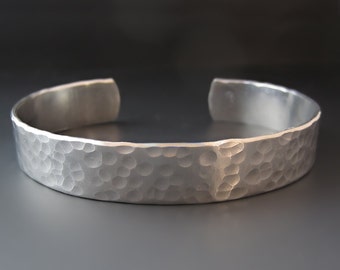 1/2 Inch Personalized Silver Cuff Bracelet /Hand Stamped Custom Bracelet / Personalized Jewelry / Anniversary Gifts / Aluminum / Graduation