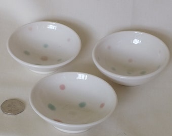 3 Handmade Porcelain Trinket Bowls
