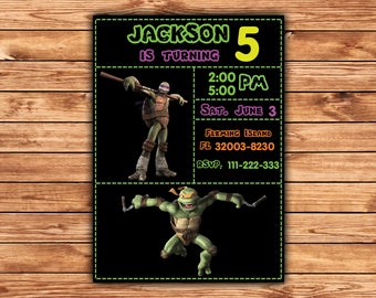 Ninja Turtles Invitation, Ninja Turtles Party, TMNT invitation, Teenage Mutant Ninja Turtle invitations, TMNT Birthday Invitation